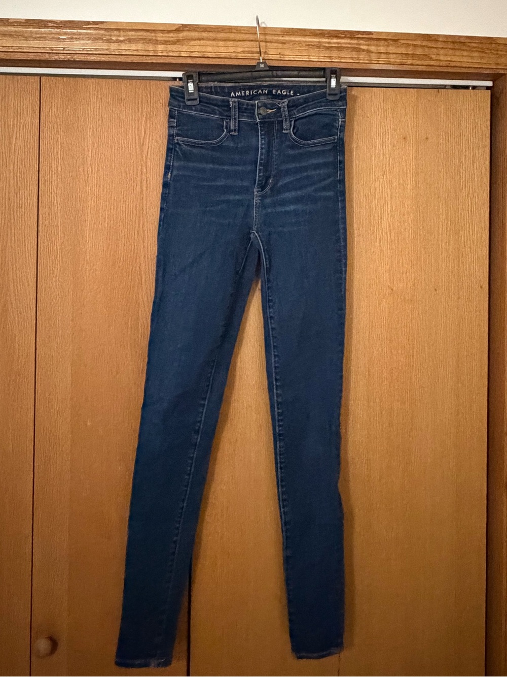 American Eagle Outfitters High-Rise Skinny Jeans in Dark Blue